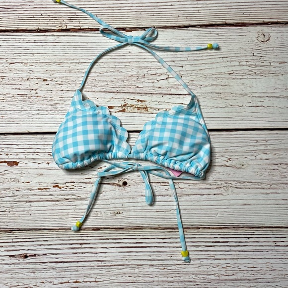 NWT Stoney Clover Lane X Target Blue Gingham Triangle Bikini Top Sz XXS and S - Picture 5 of 14